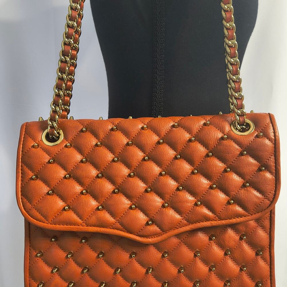 Like New Rebecca Minkoff Leather Quilted Chain Shoulder/Crossbody Bag - Picture 2 of 11